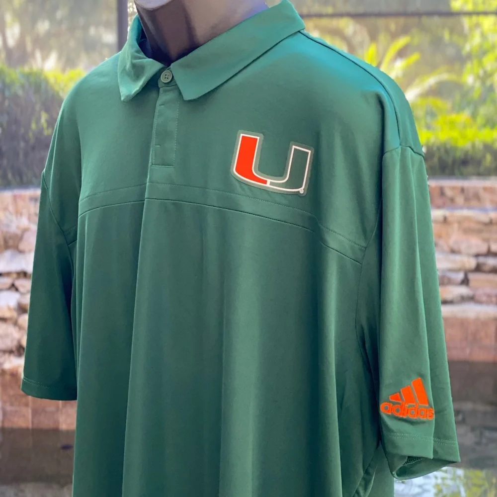 ADIDAS‎ UNIVERSITY OF MIAMI POLO GREEN